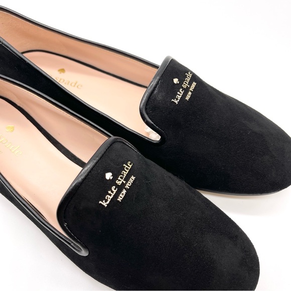 Kate Spade Black Suede Flat Loafers Slip Ons Claudia Size 8.5 - Picture 10 of 16
